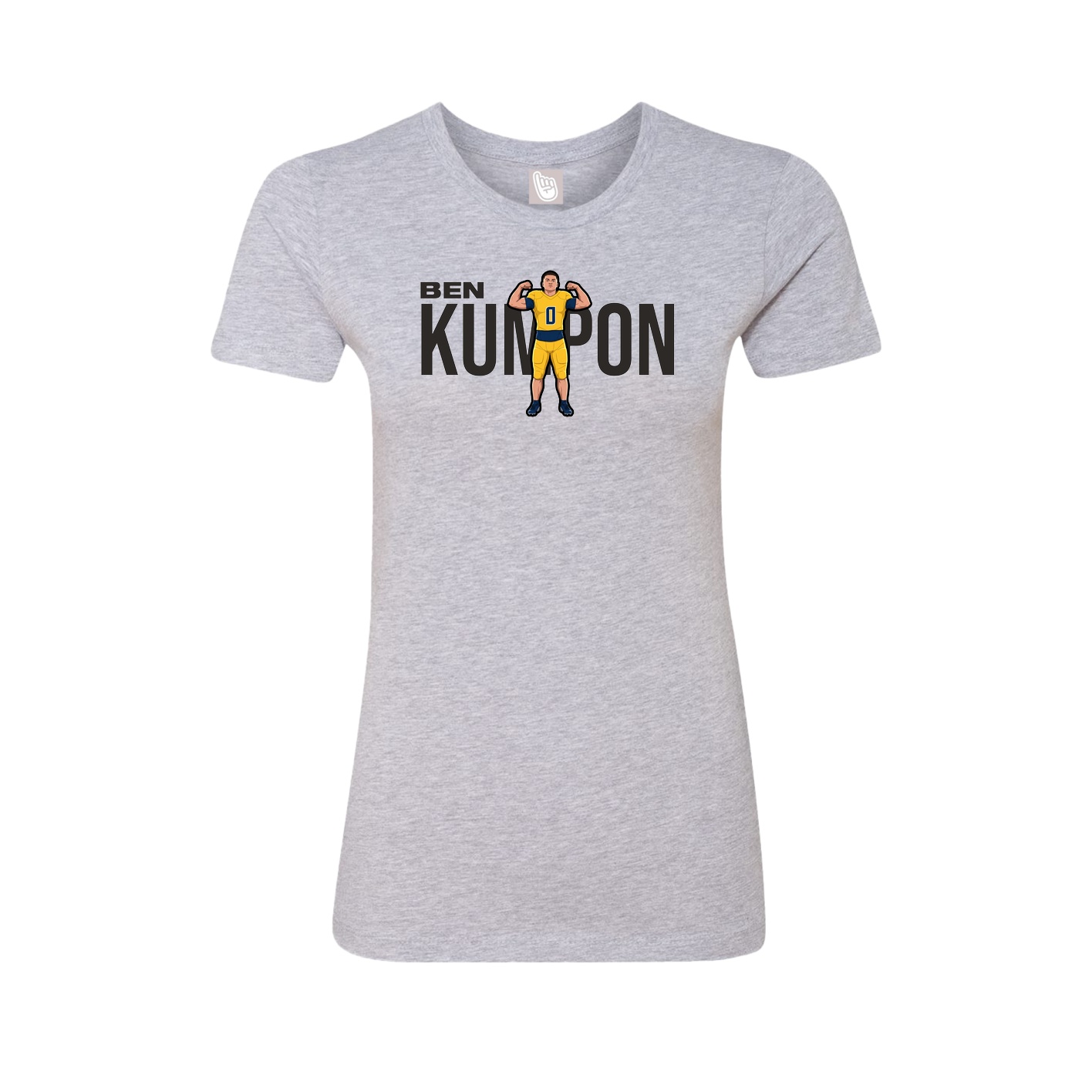 Fitted Women's Tee — Player Name in Grey