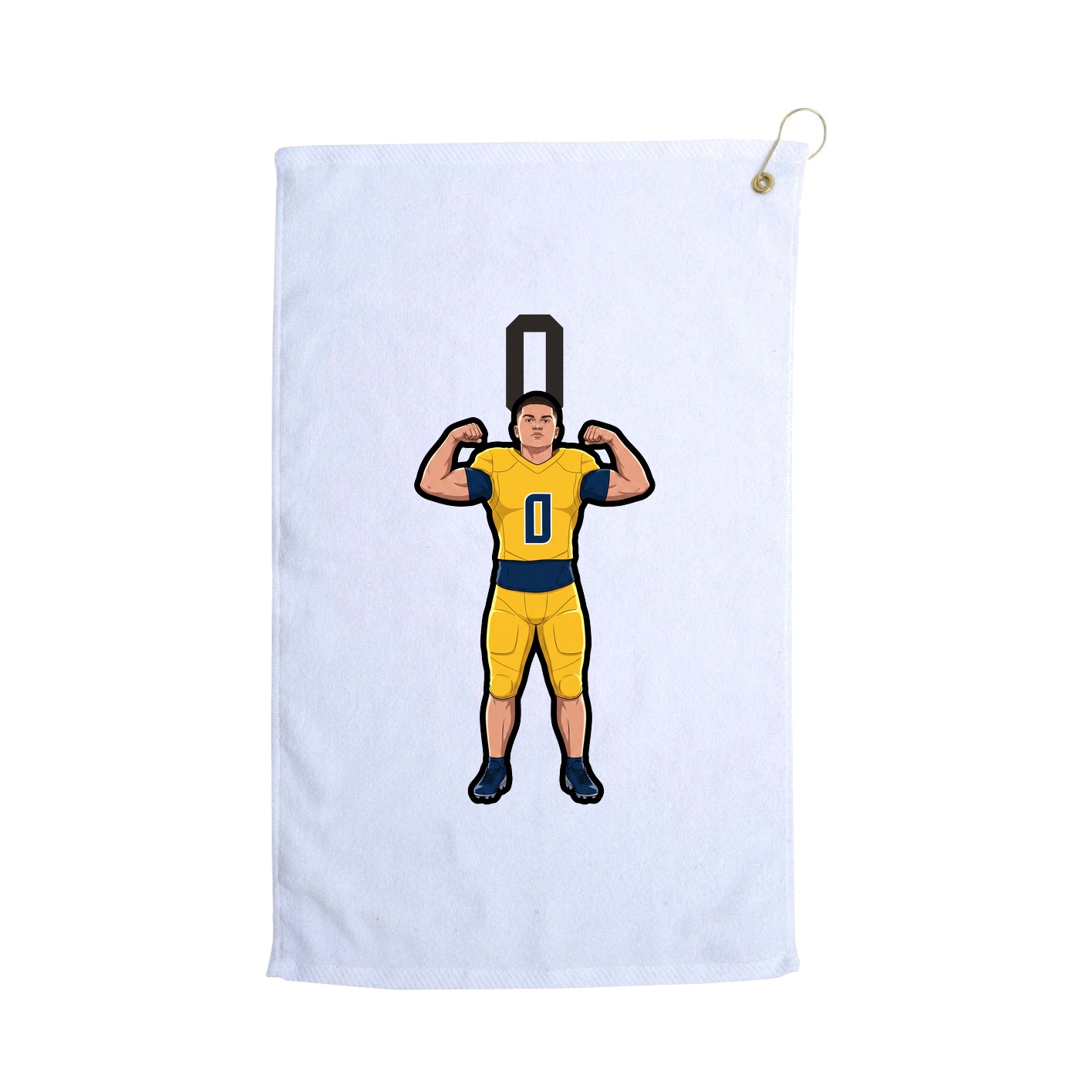 Golf Towel — Number Top in White