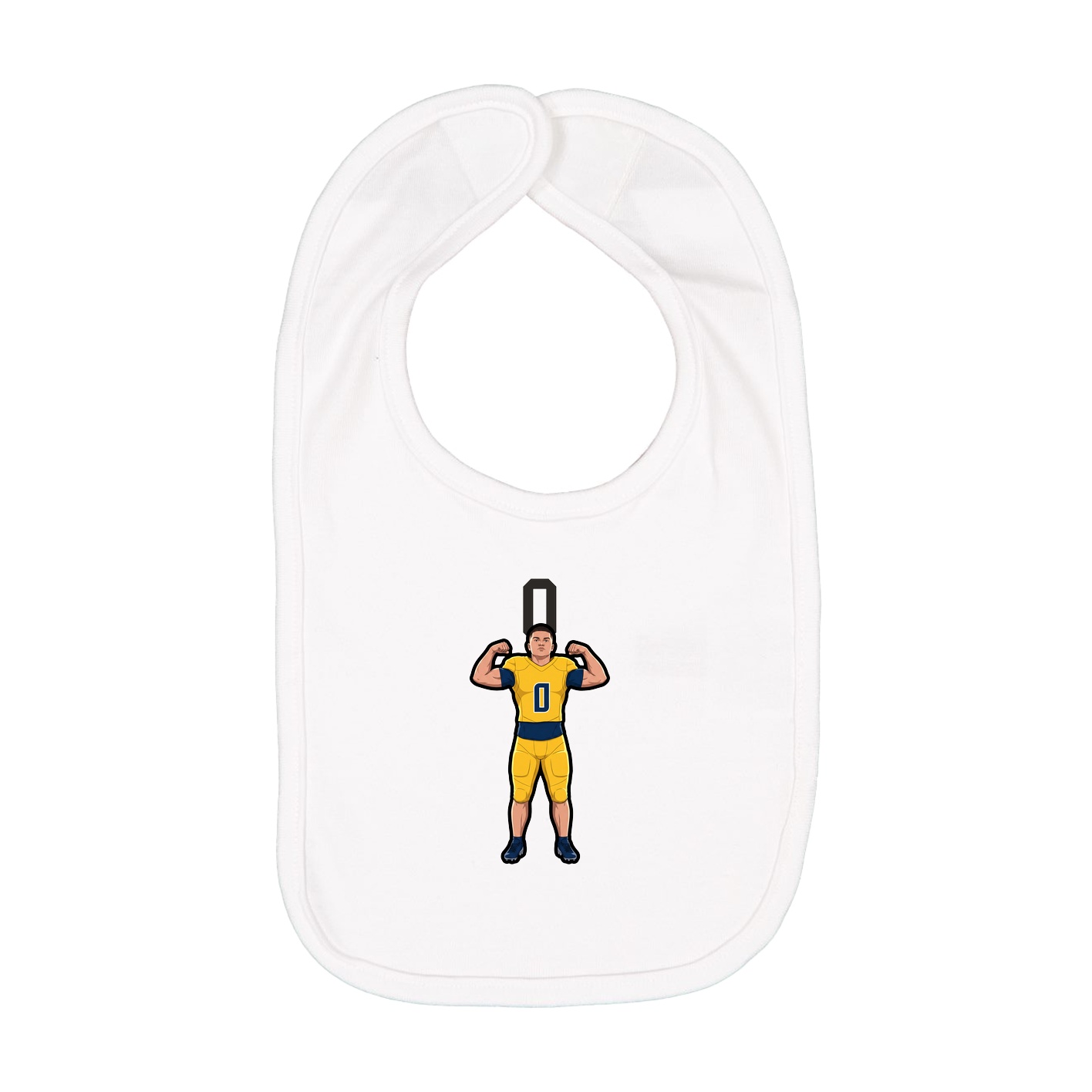 Infant Bib — Number Top in White
