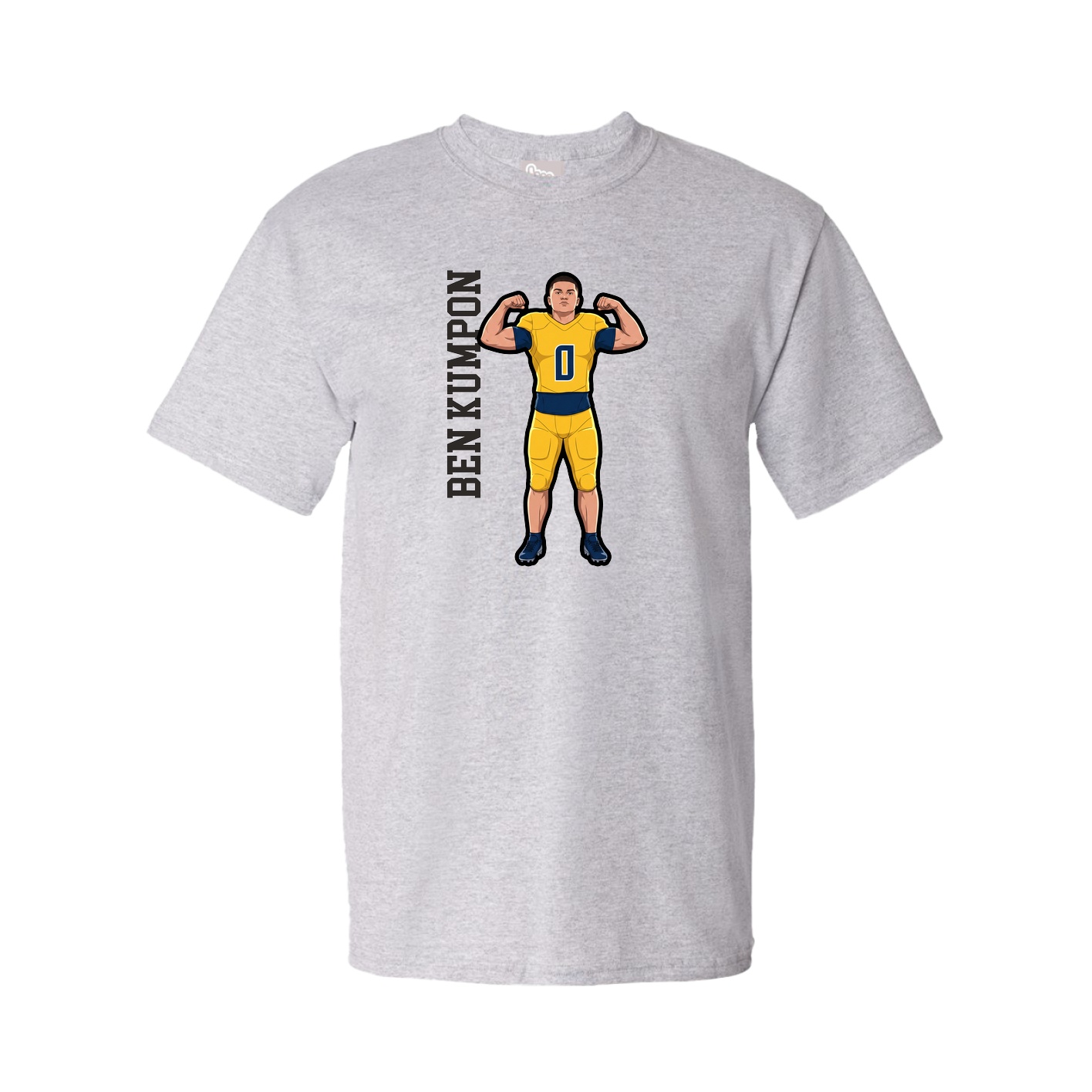 Youth Tee — Name Vertical in Grey