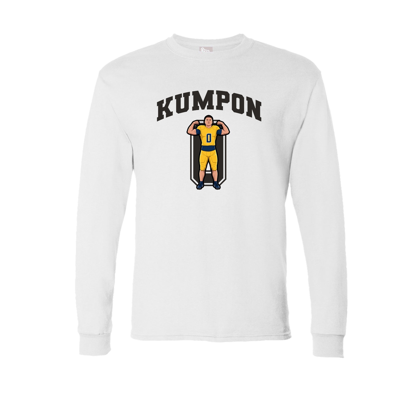 Long Sleeve Tee — Number in White