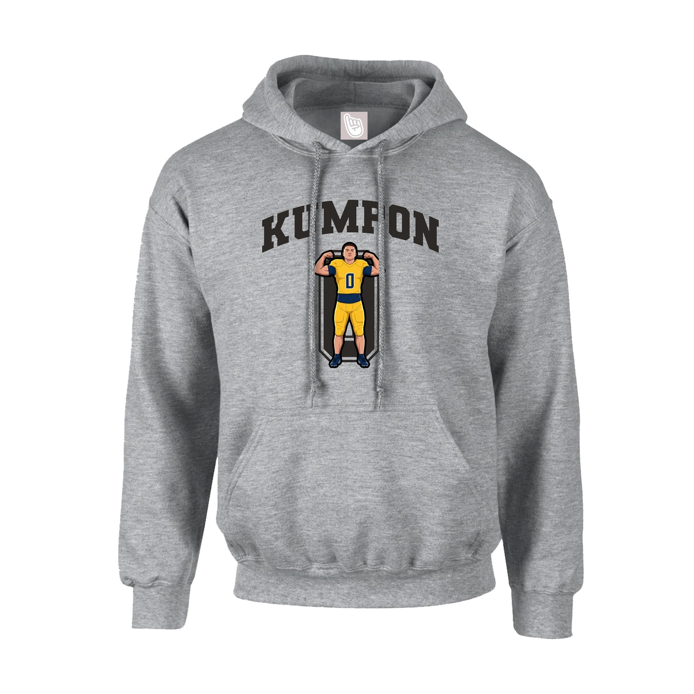 Youth Hoodie — Number in Grey