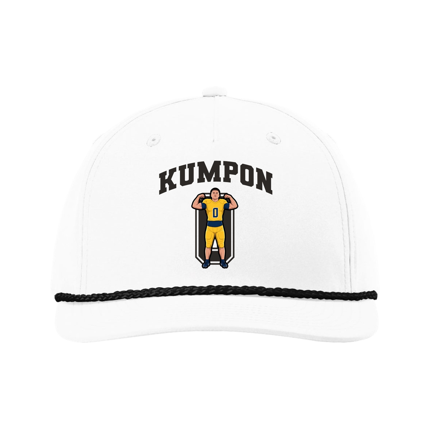 Five-Panel Classic Rope Cap — Number in White