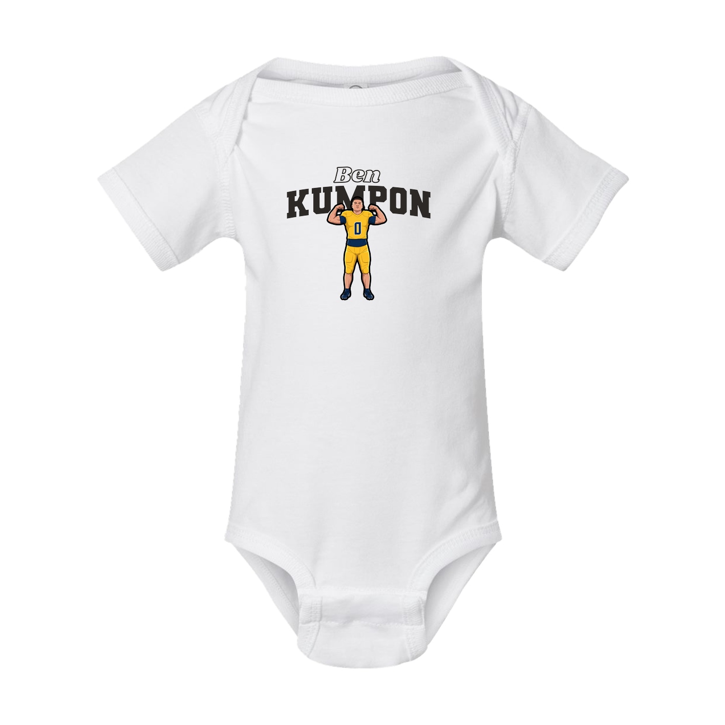 Baby Onesie — Name Arch in White