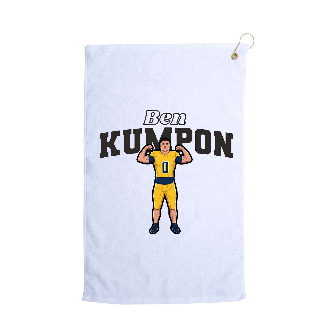 Golf Towel — Name Arch in White