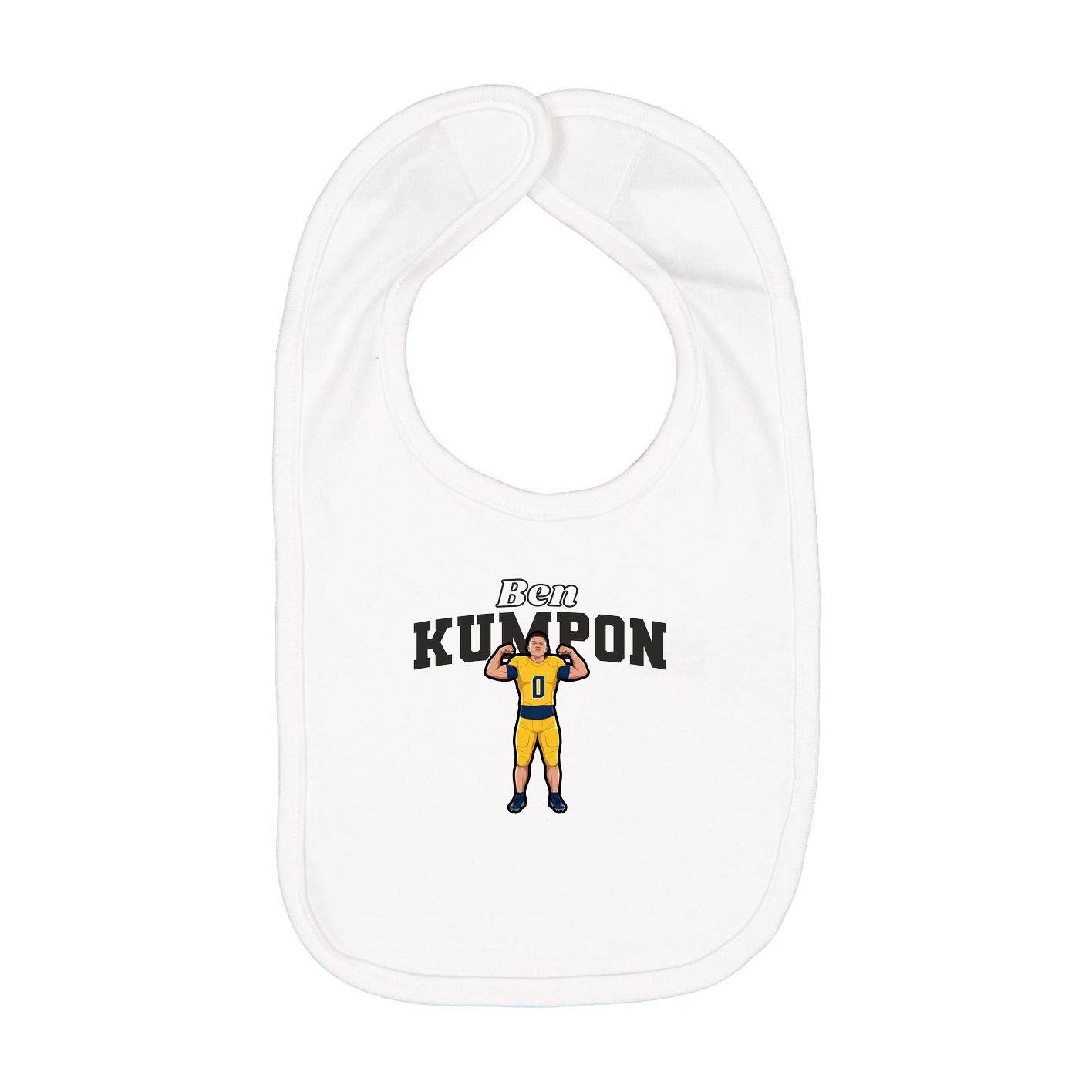 Infant Bib — Name Arch in White