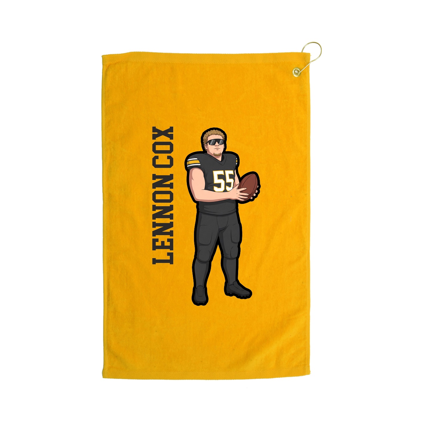 Golf Towel — Name Vertical in Gold
