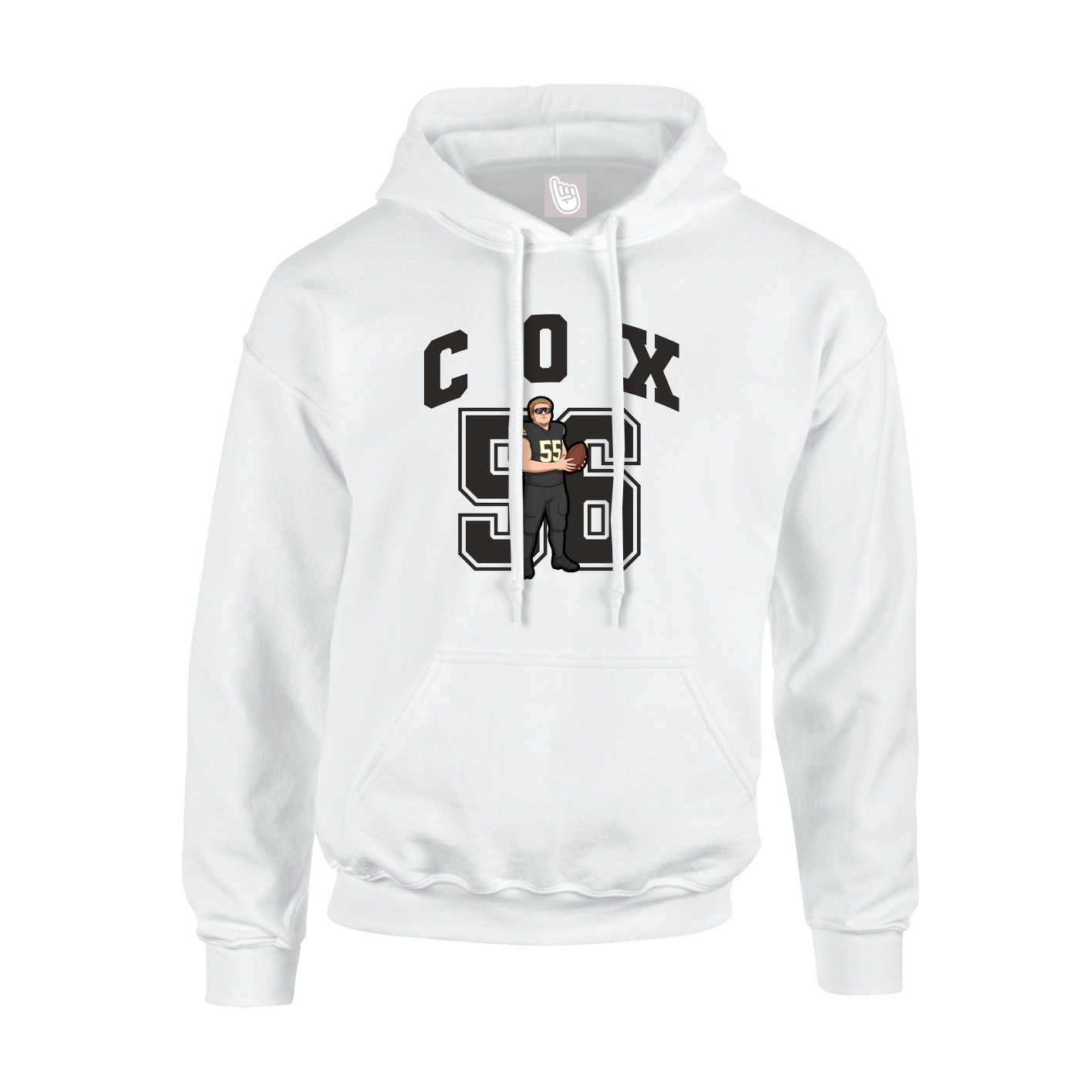 Hoodie — Number in White