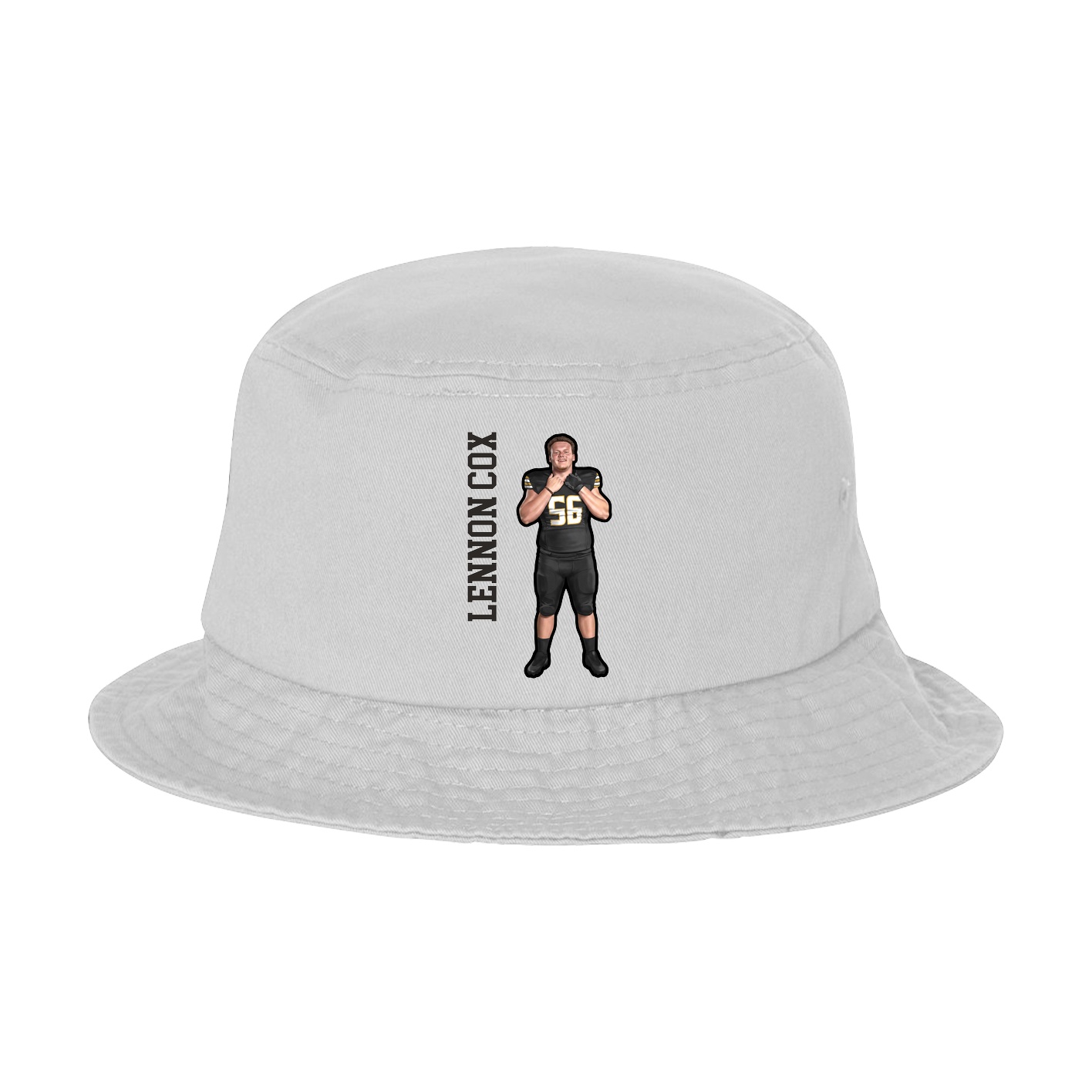 Bucket Cap — Name Vertical in White