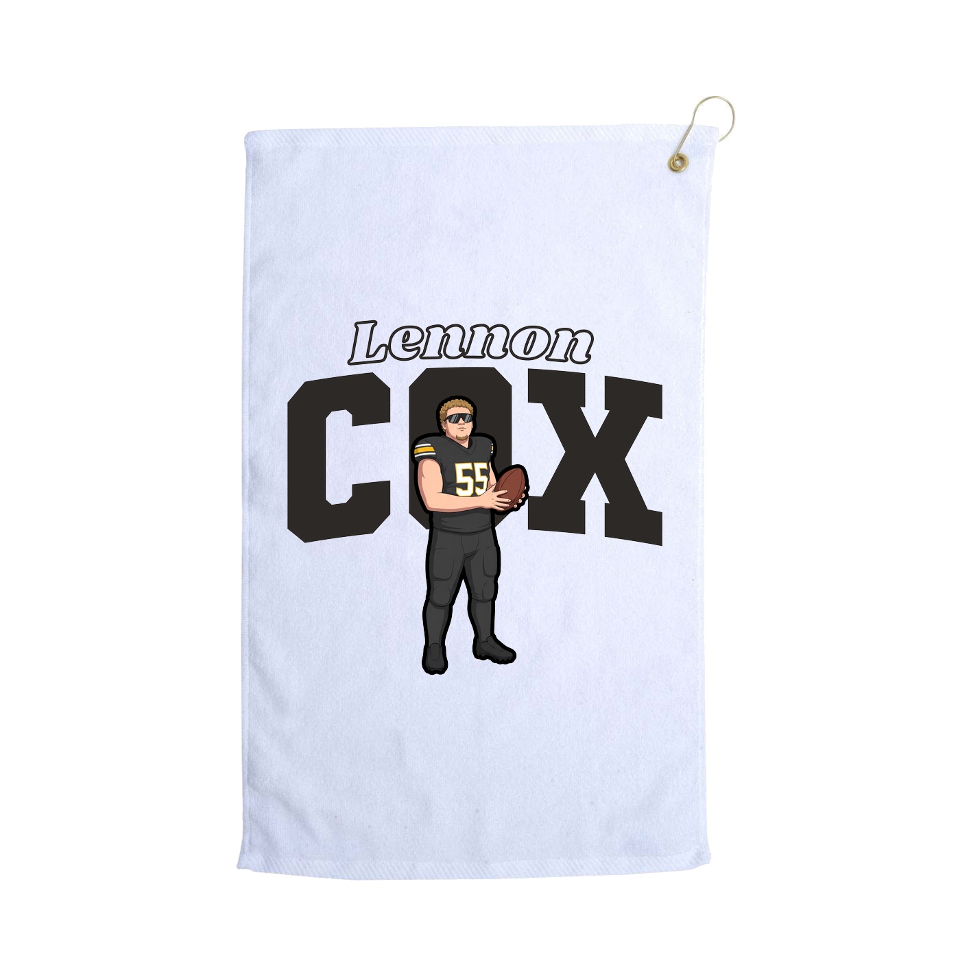 Golf Towel — Name Arch in White