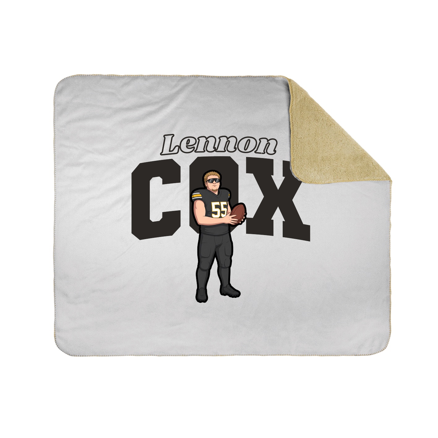 Throw Blanket — Name Arch in White