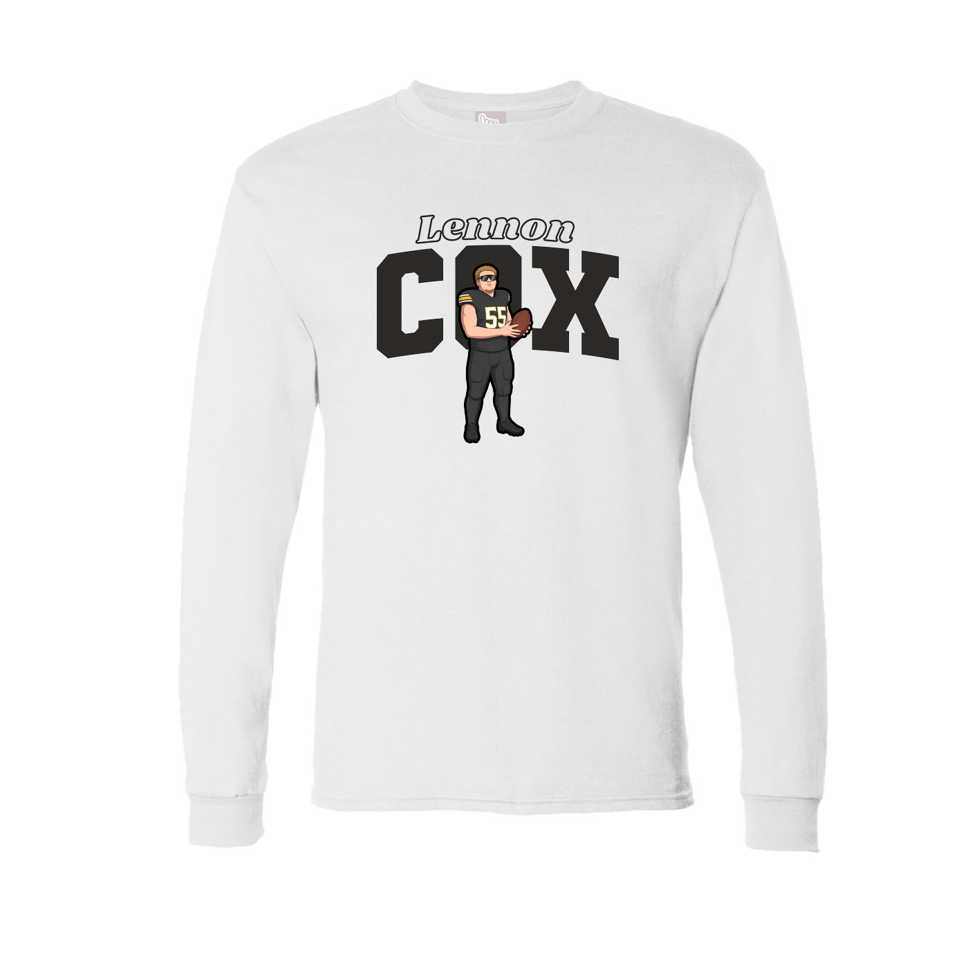 Long Sleeve Tee — Name Arch in White