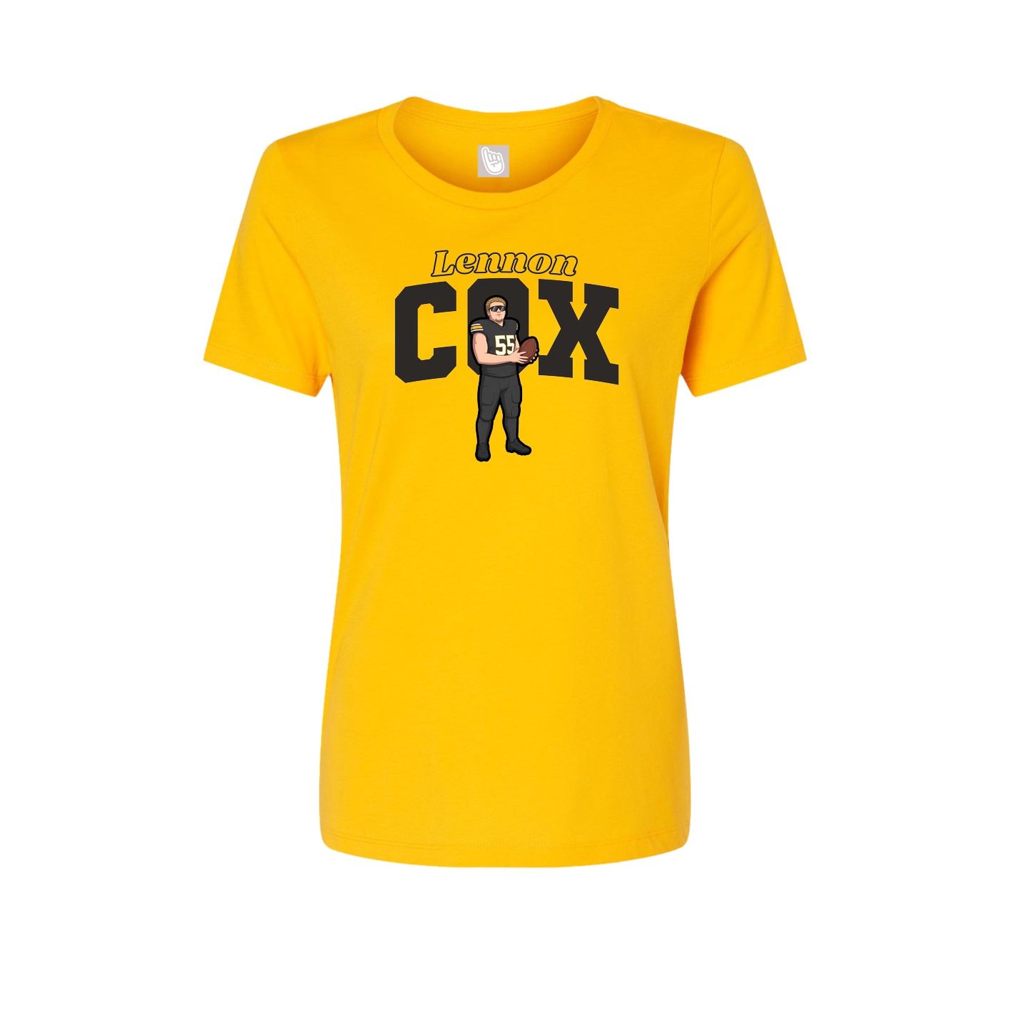 Fitted Women's Tee — Name Arch in Gold