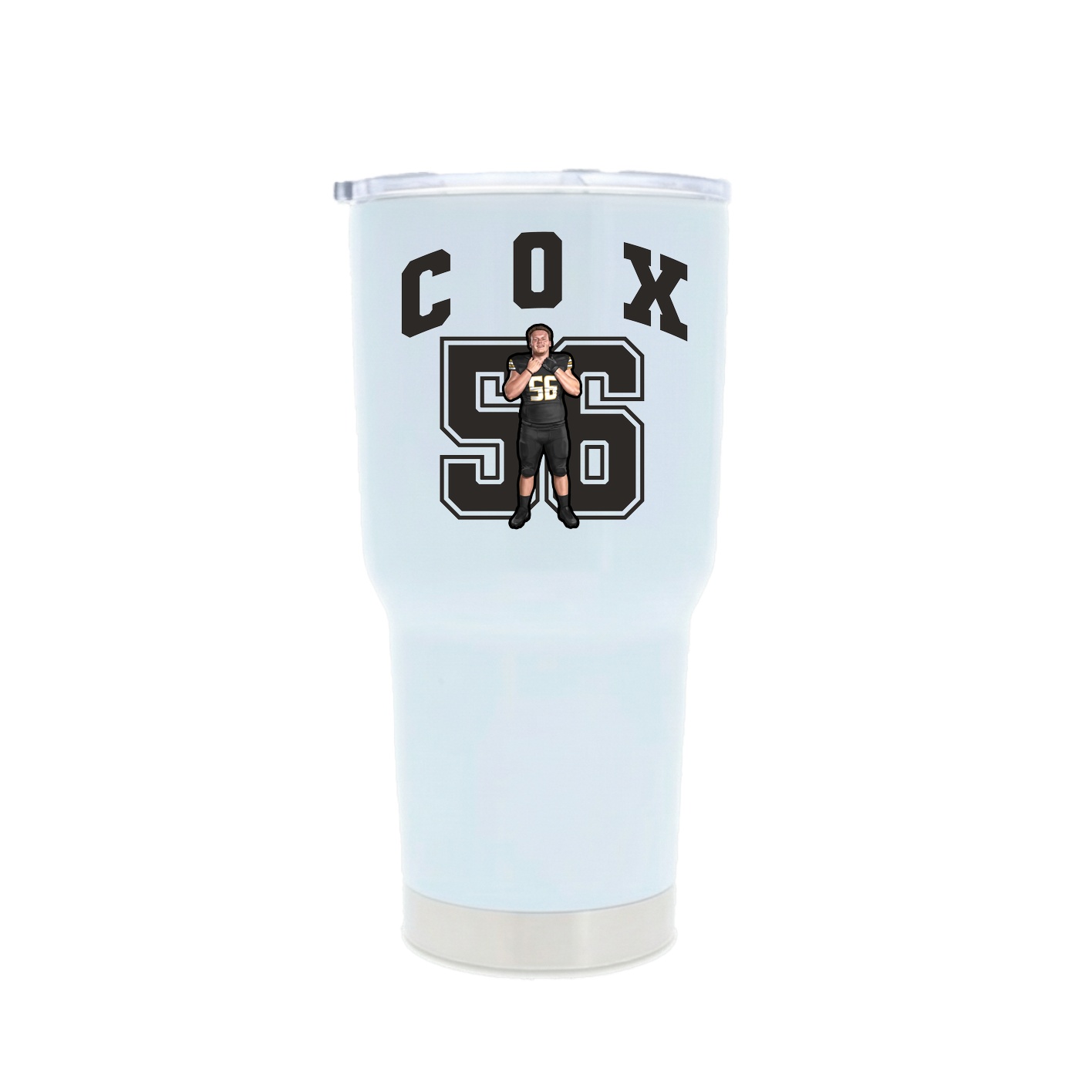 30oz Stainless Steel Tumbler — Number in White