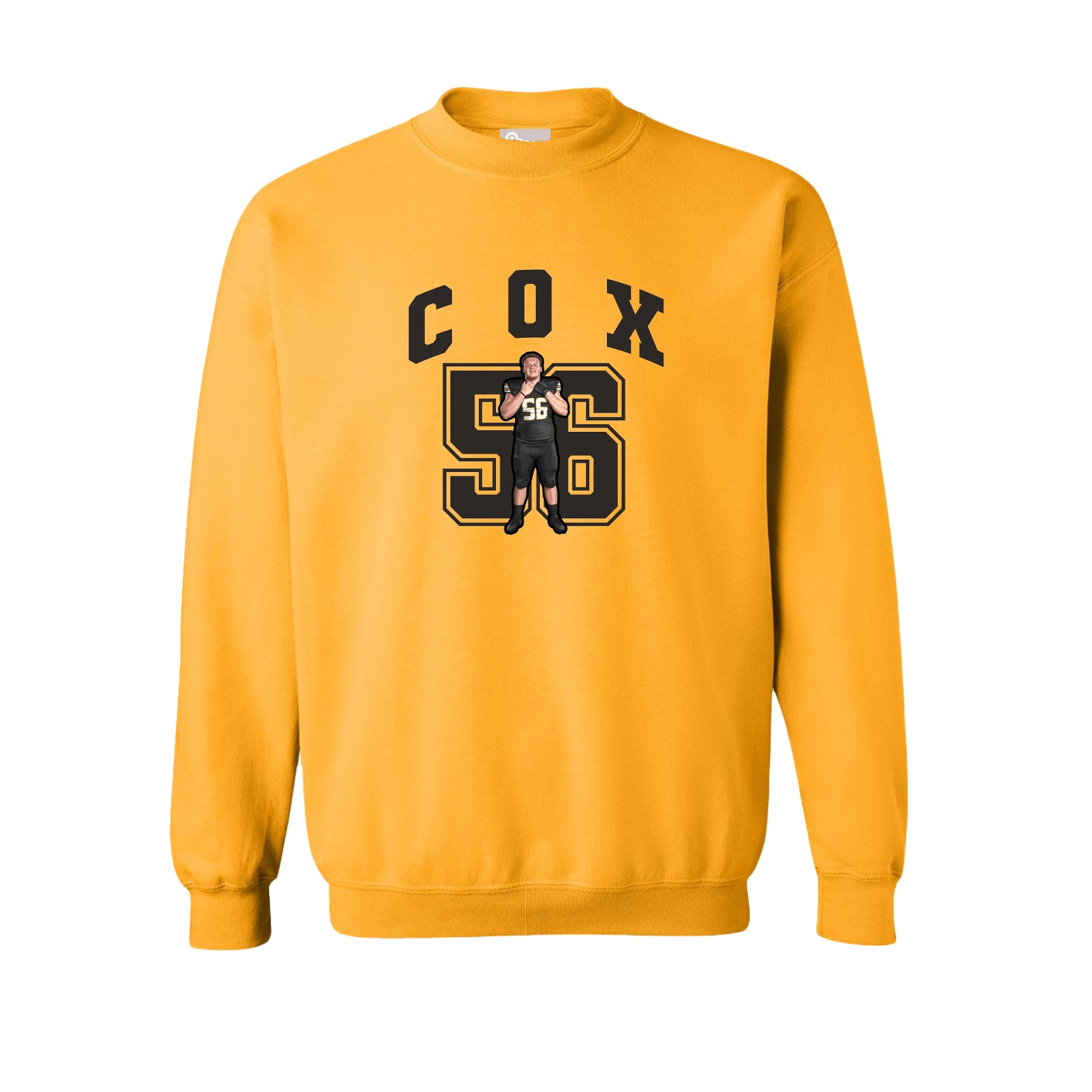 Fleece Crew — Number in Gold