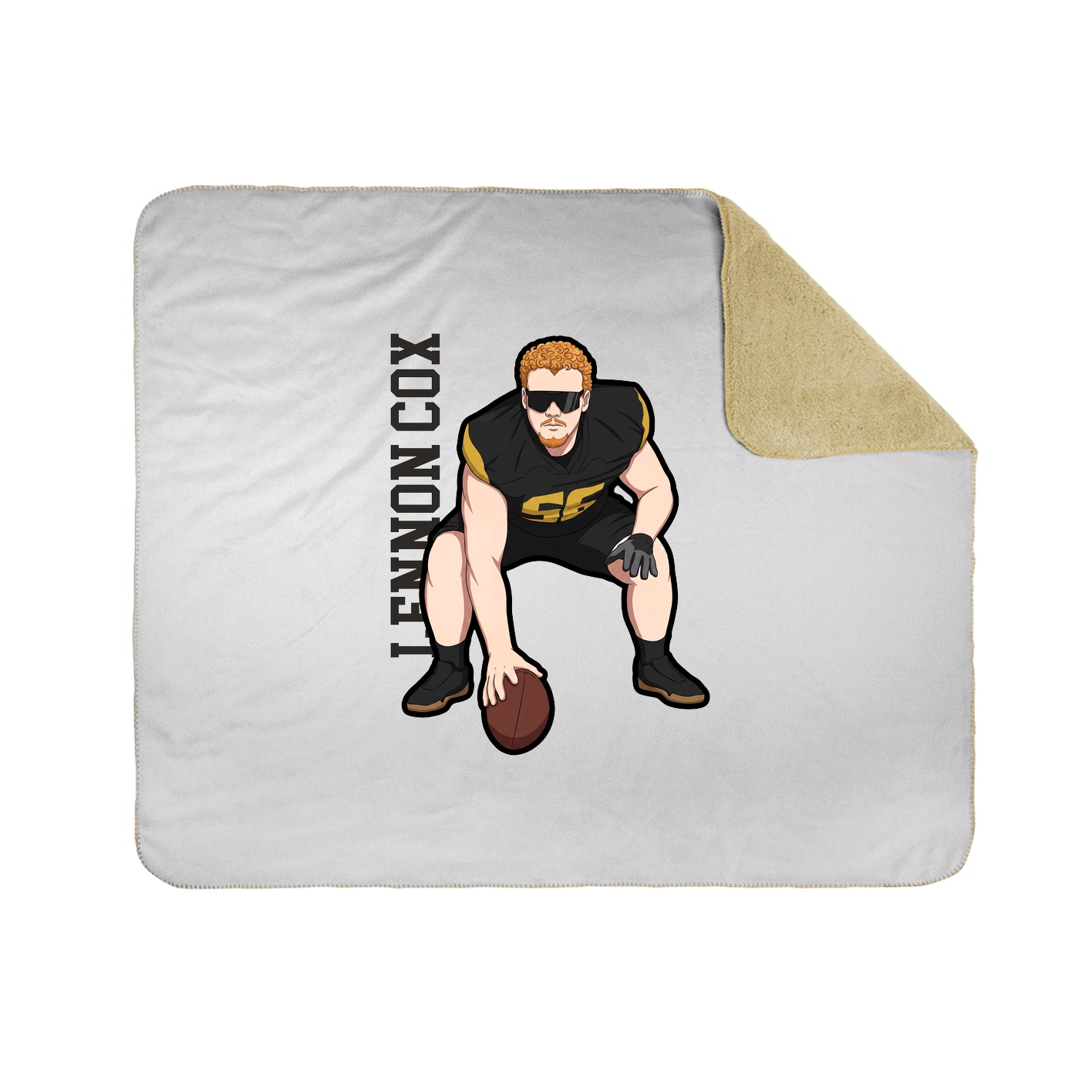 Throw Blanket — Name Vertical in White