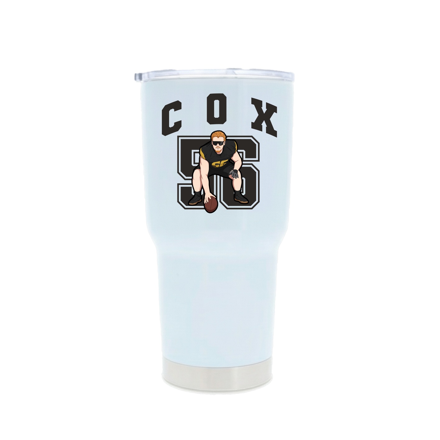30oz Stainless Steel Tumbler — Number in White
