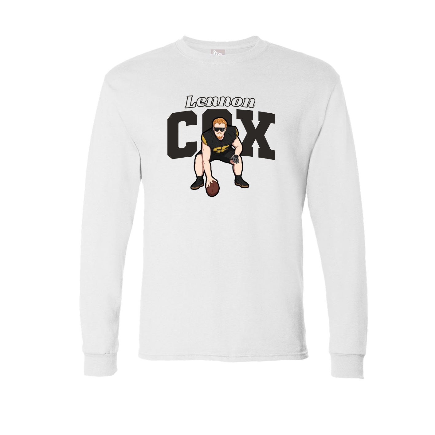 Long Sleeve Tee — Name Arch in White