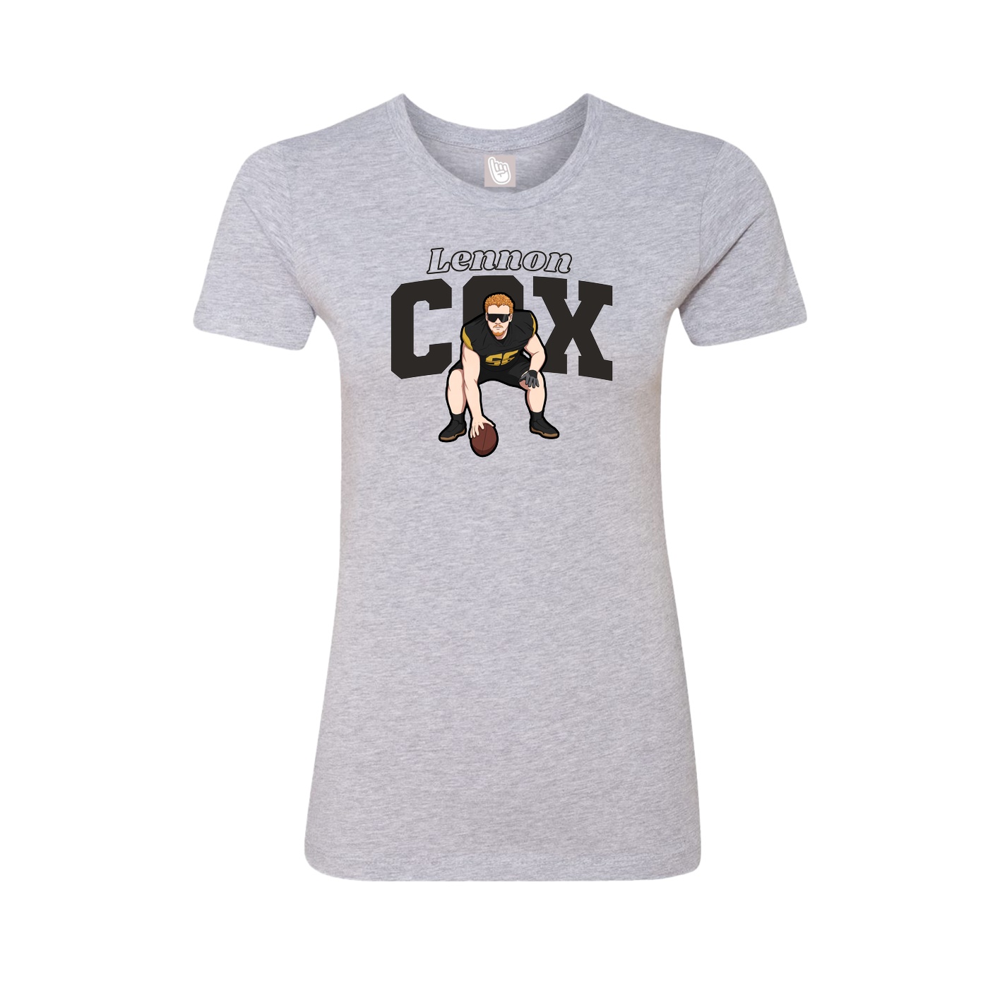 Fitted Women's Tee — Name Arch in Grey