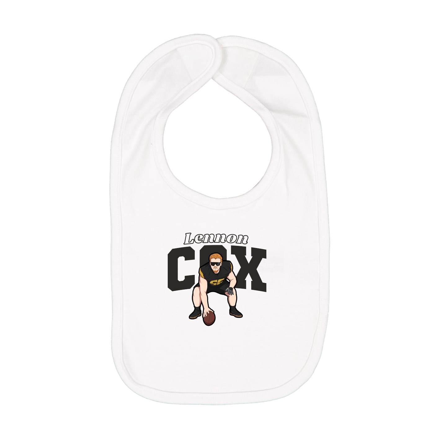 Infant Bib — Name Arch in White