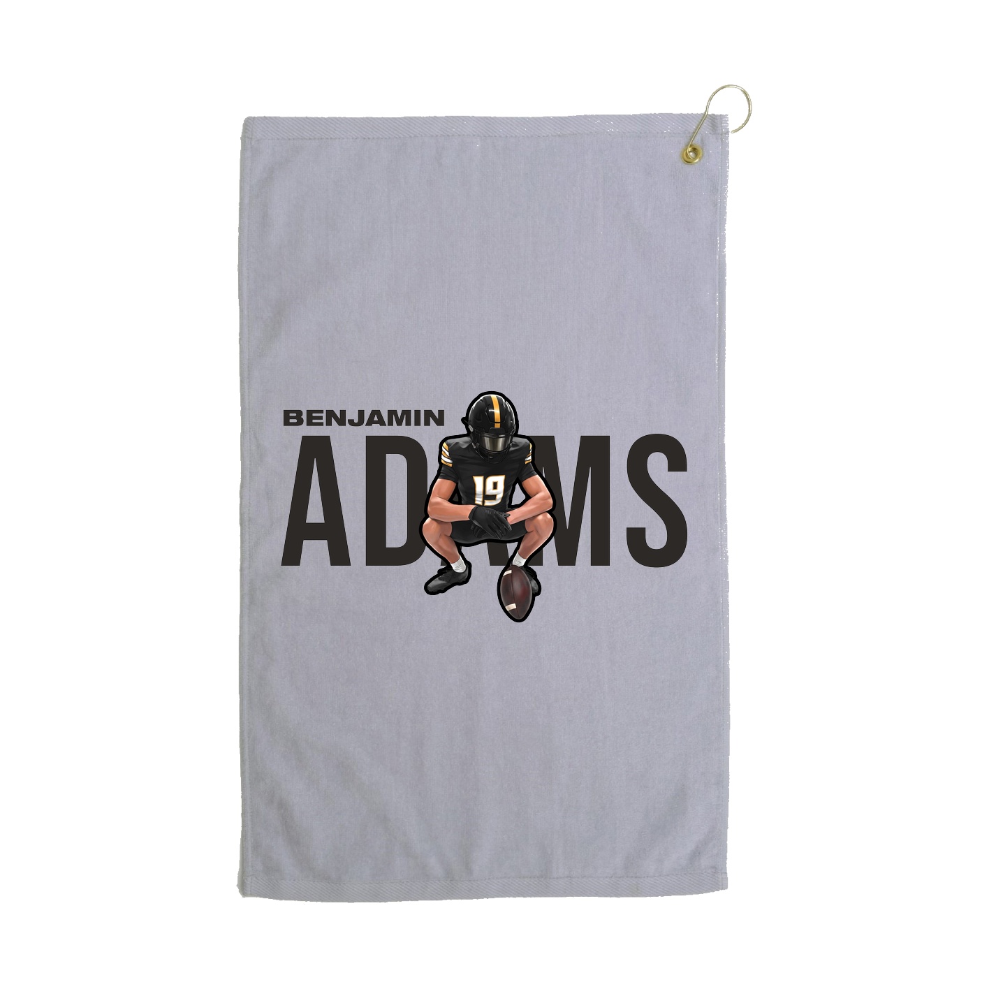 Golf Towel — Player Name in Grey
