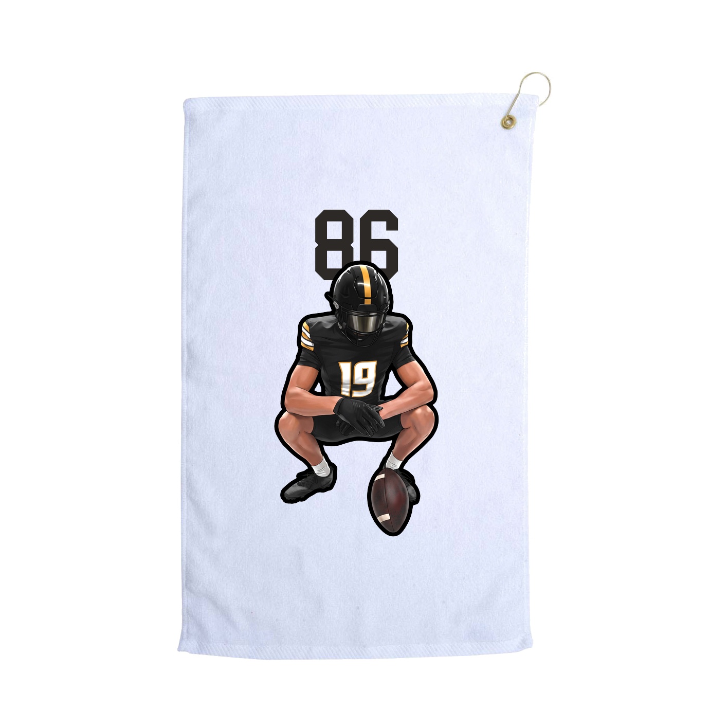 Golf Towel — Number Top in White