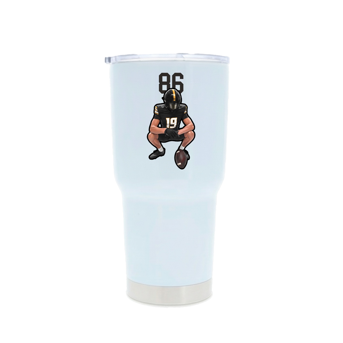 30oz Stainless Steel Tumbler — Number Top in White
