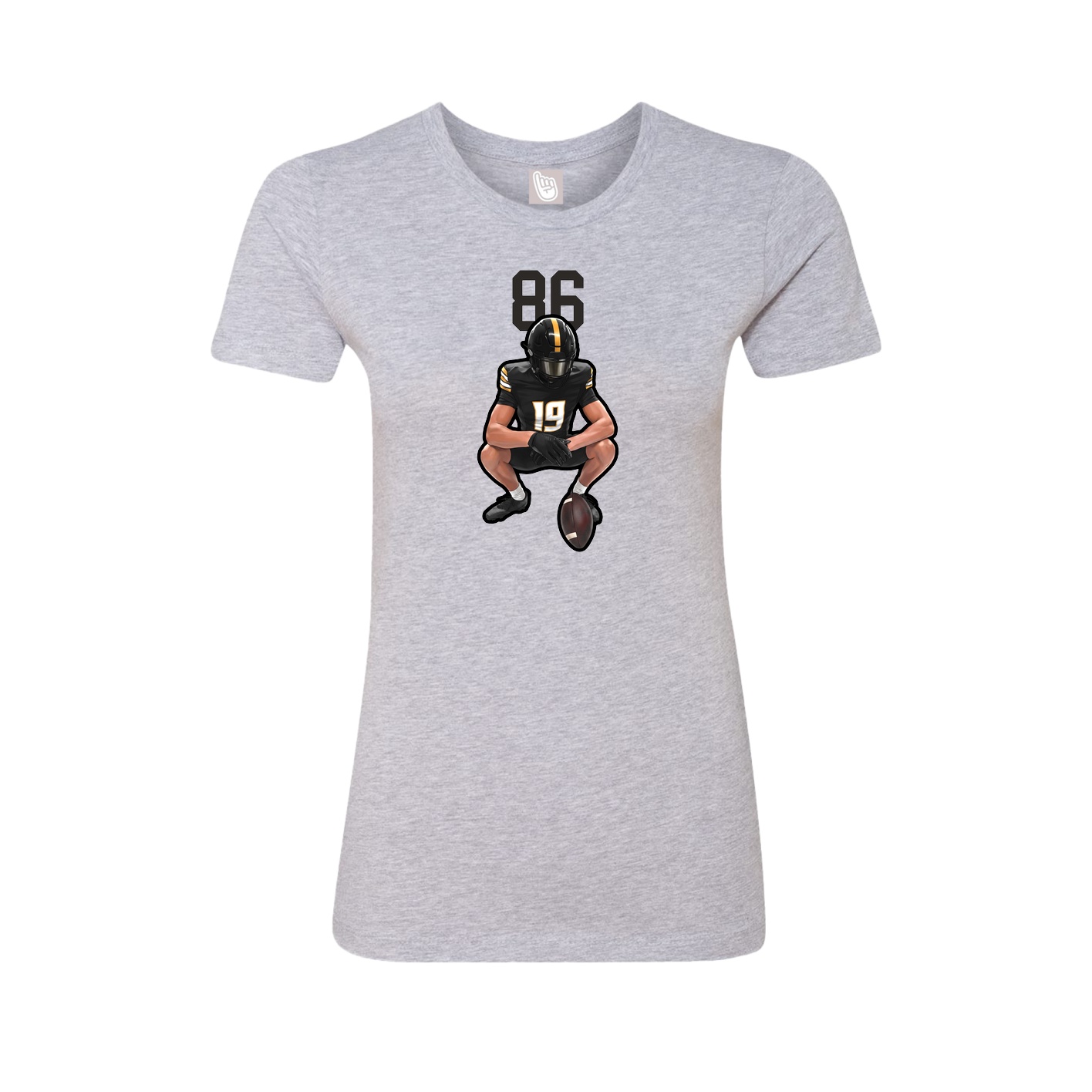 Fitted Women's Tee — Number Top in Grey