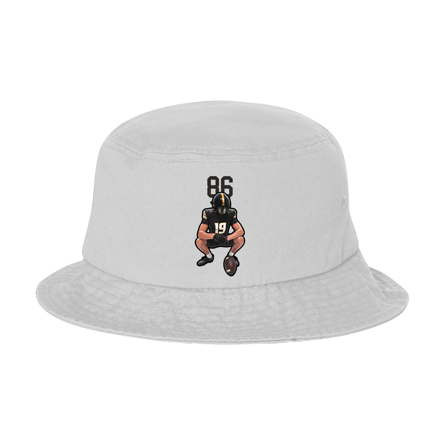 Bucket Cap — Number Top in White
