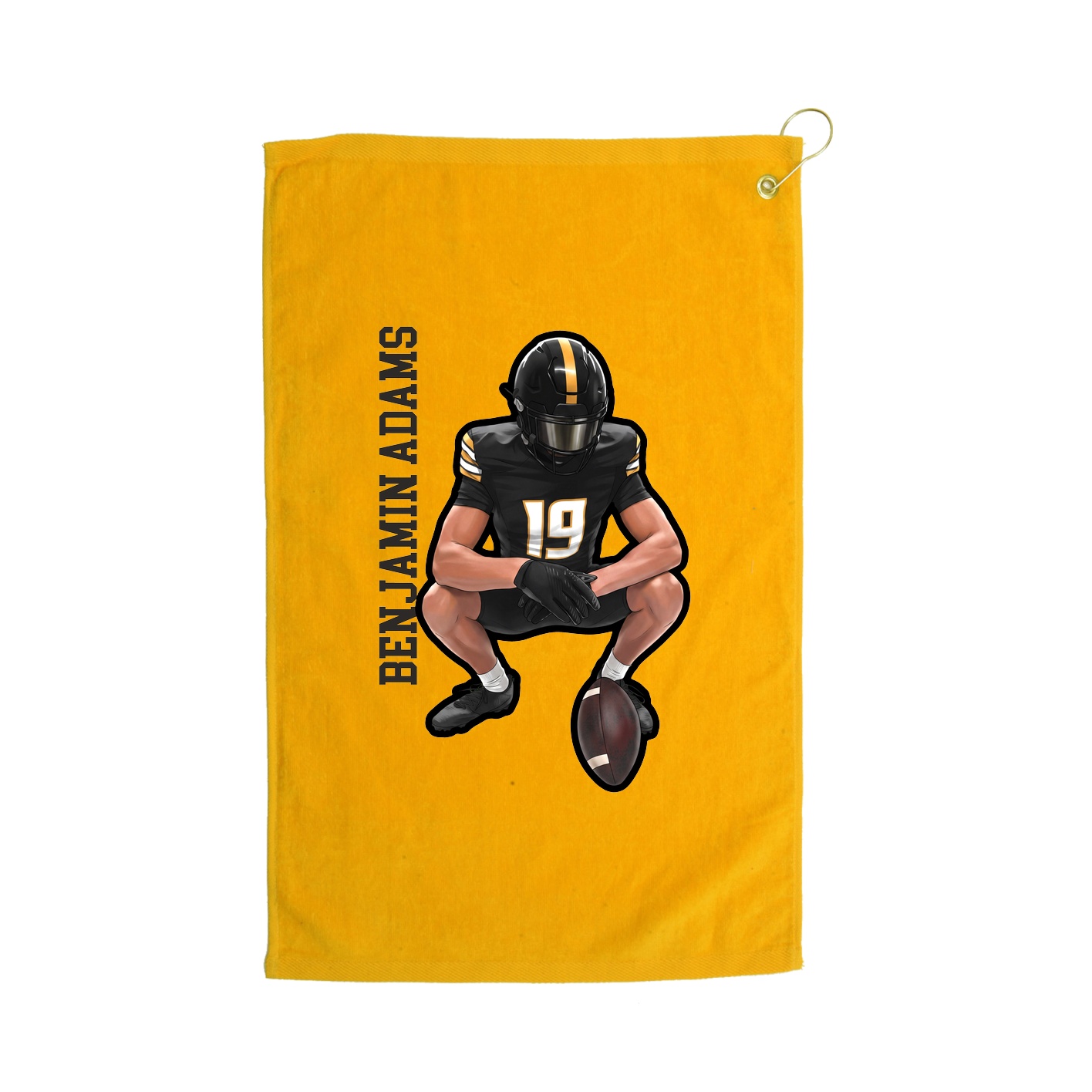 Golf Towel — Name Vertical in Gold