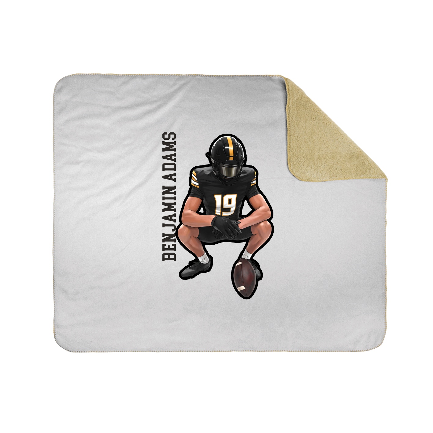 Throw Blanket — Name Vertical in White