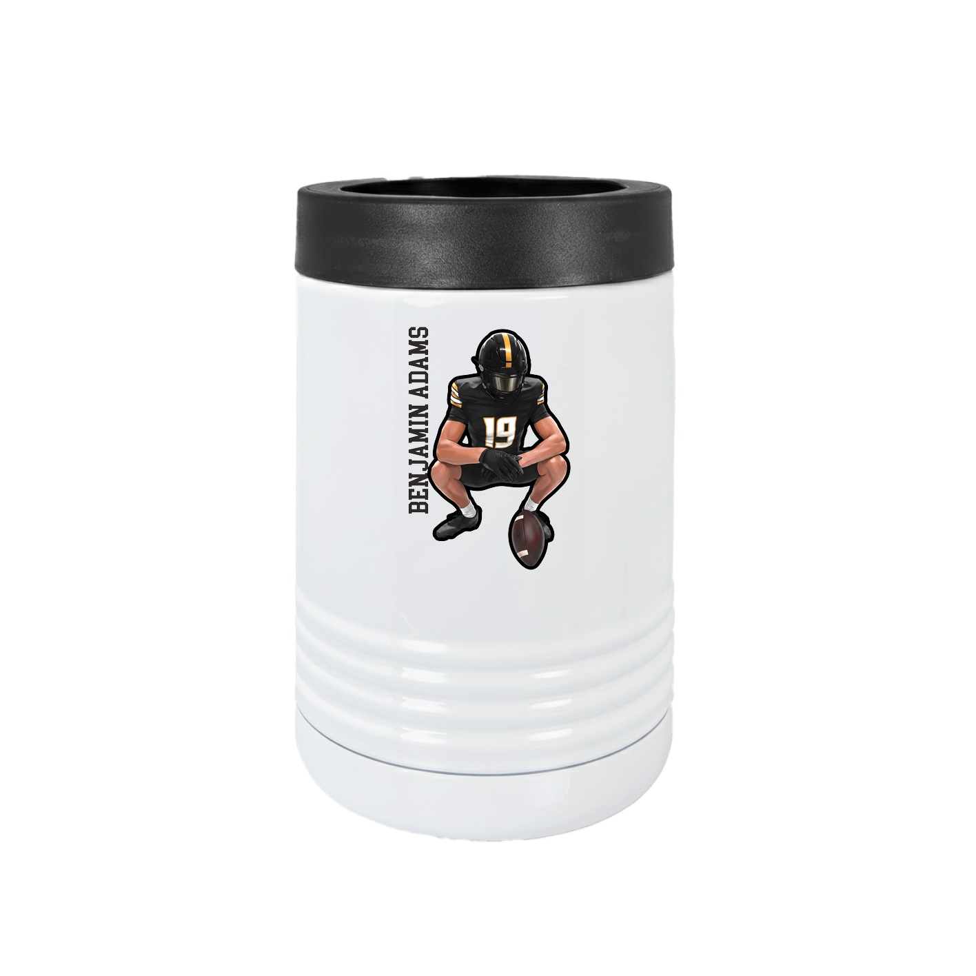 Beverage Holder — Name Vertical in White