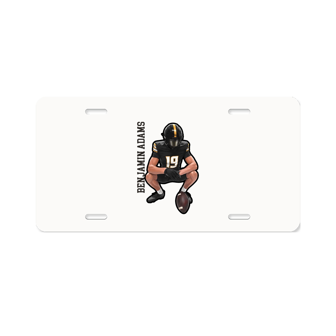 License Plate — Name Vertical in Classic