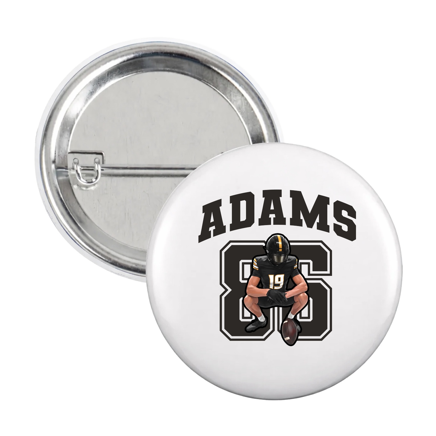 Game Day Button — Number in White