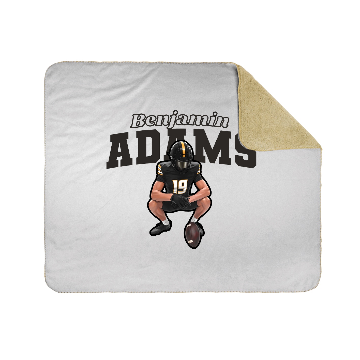 Throw Blanket — Name Arch in White