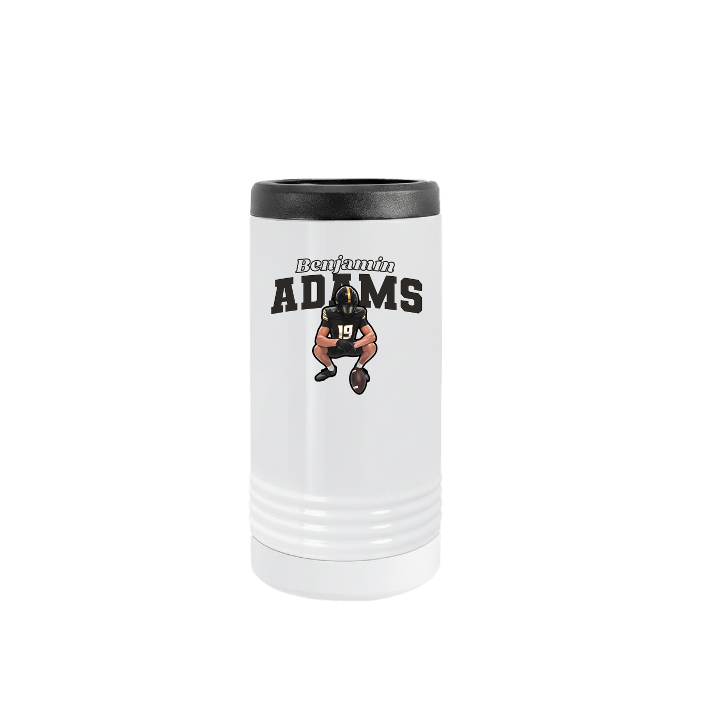 Slim Beverage Holder — Name Arch in White