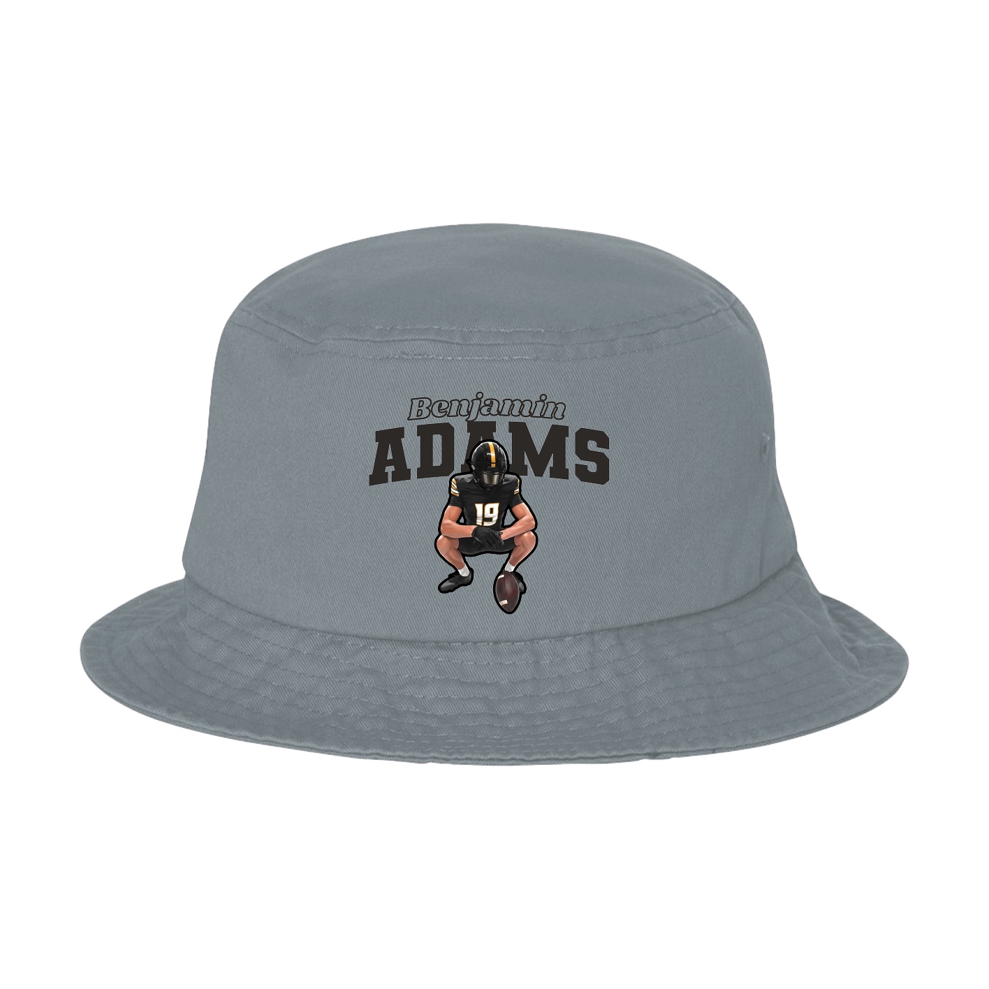 Bucket Cap — Name Arch in Grey