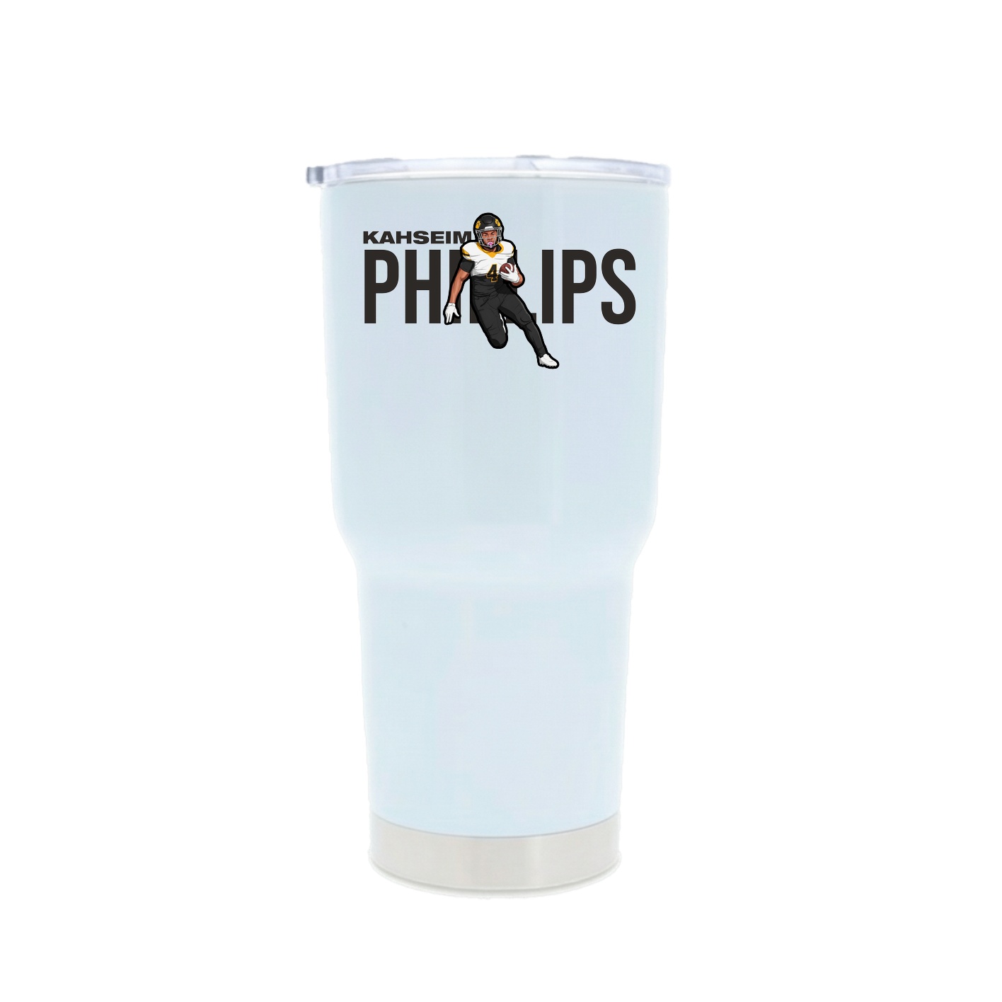 30oz Stainless Steel Tumbler — Player Name in White