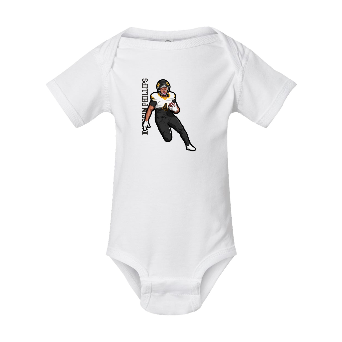 Baby Onesie — Name Vertical in White
