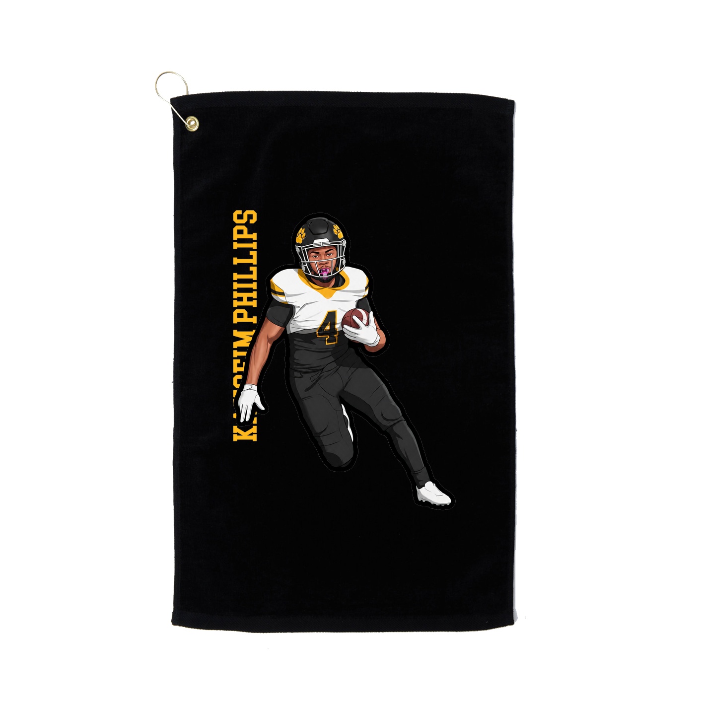 Golf Towel — Name Vertical in Black