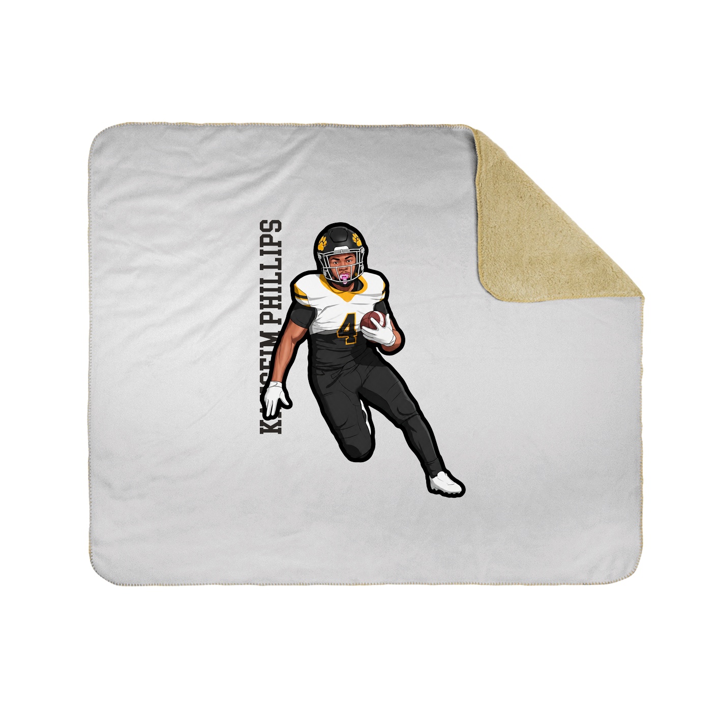 Throw Blanket — Name Vertical in White