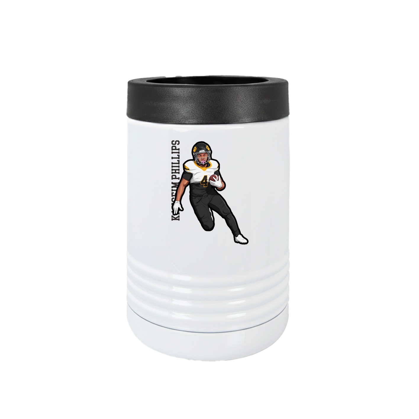 Beverage Holder — Name Vertical in White