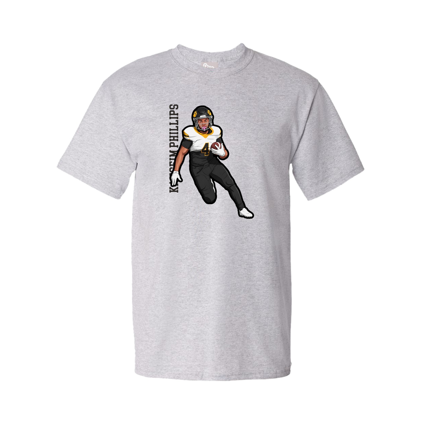 Youth Tee — Name Vertical in Grey
