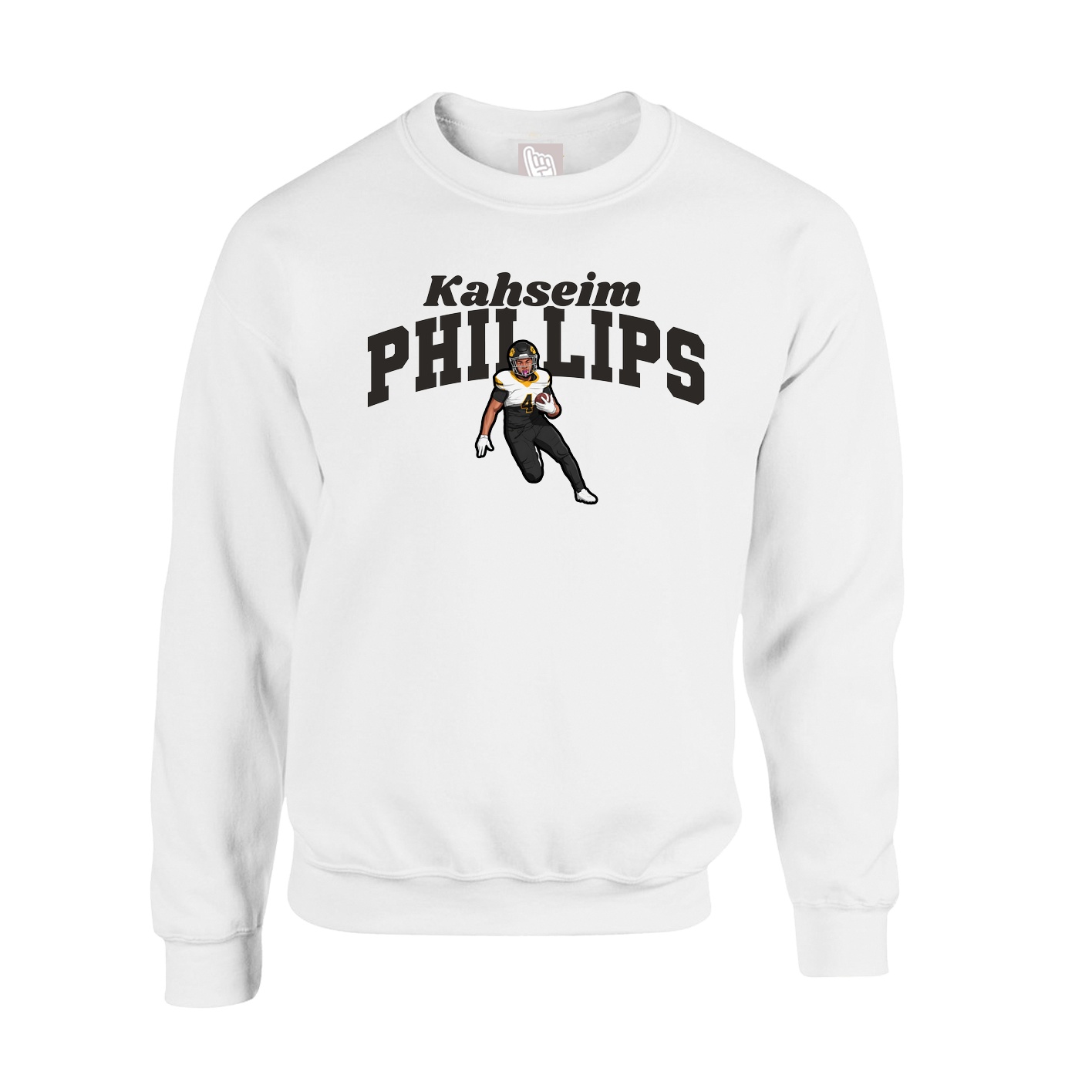 Fleece Crew — Signature Arch in White
