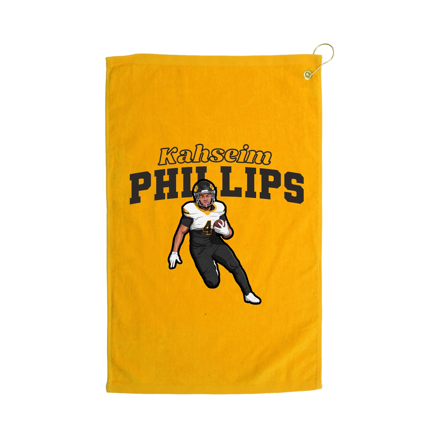 Golf Towel — Name Arch in Gold
