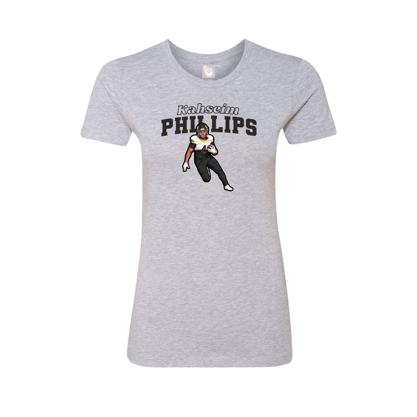 Fitted Women's Tee — Name Arch in Grey