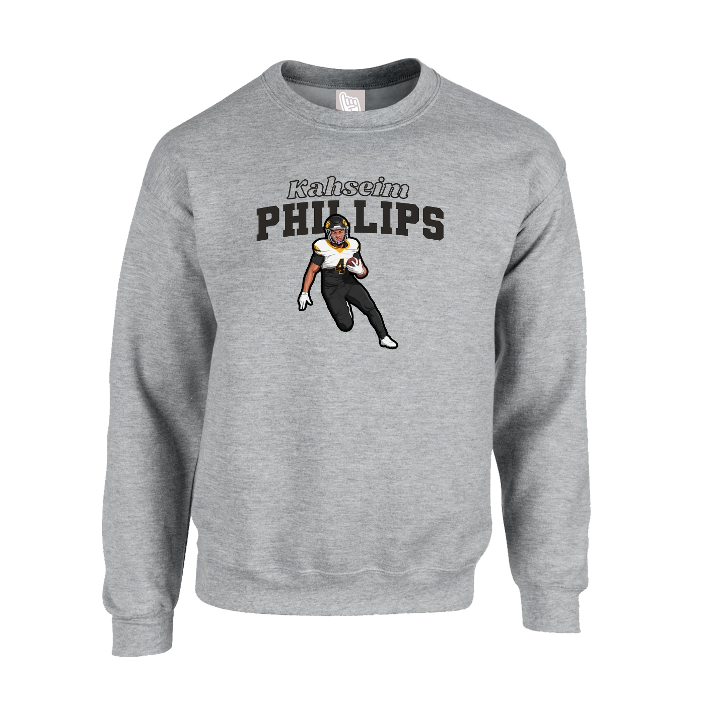 Fleece Crew — Name Arch in Grey