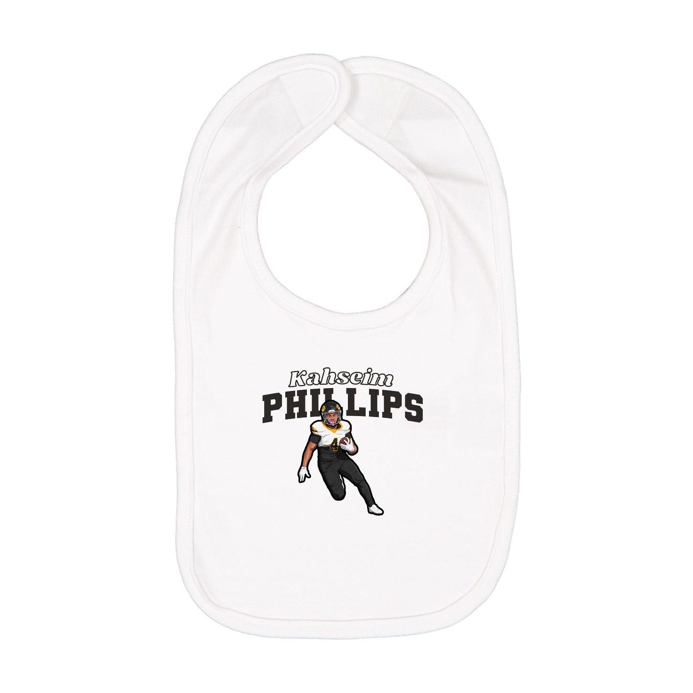 Infant Bib — Name Arch in White