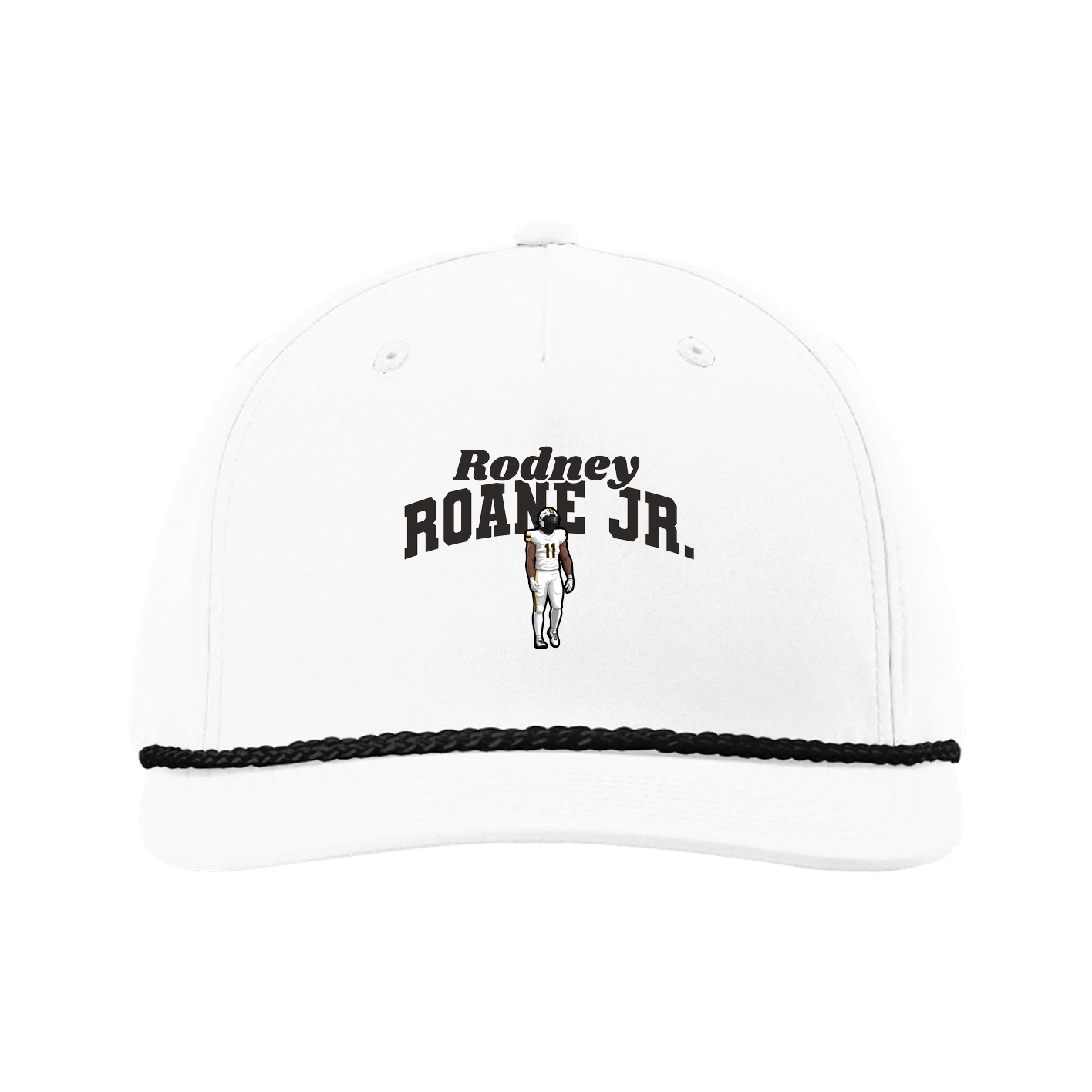 Five-Panel Classic Rope Cap — Signature Arch in White