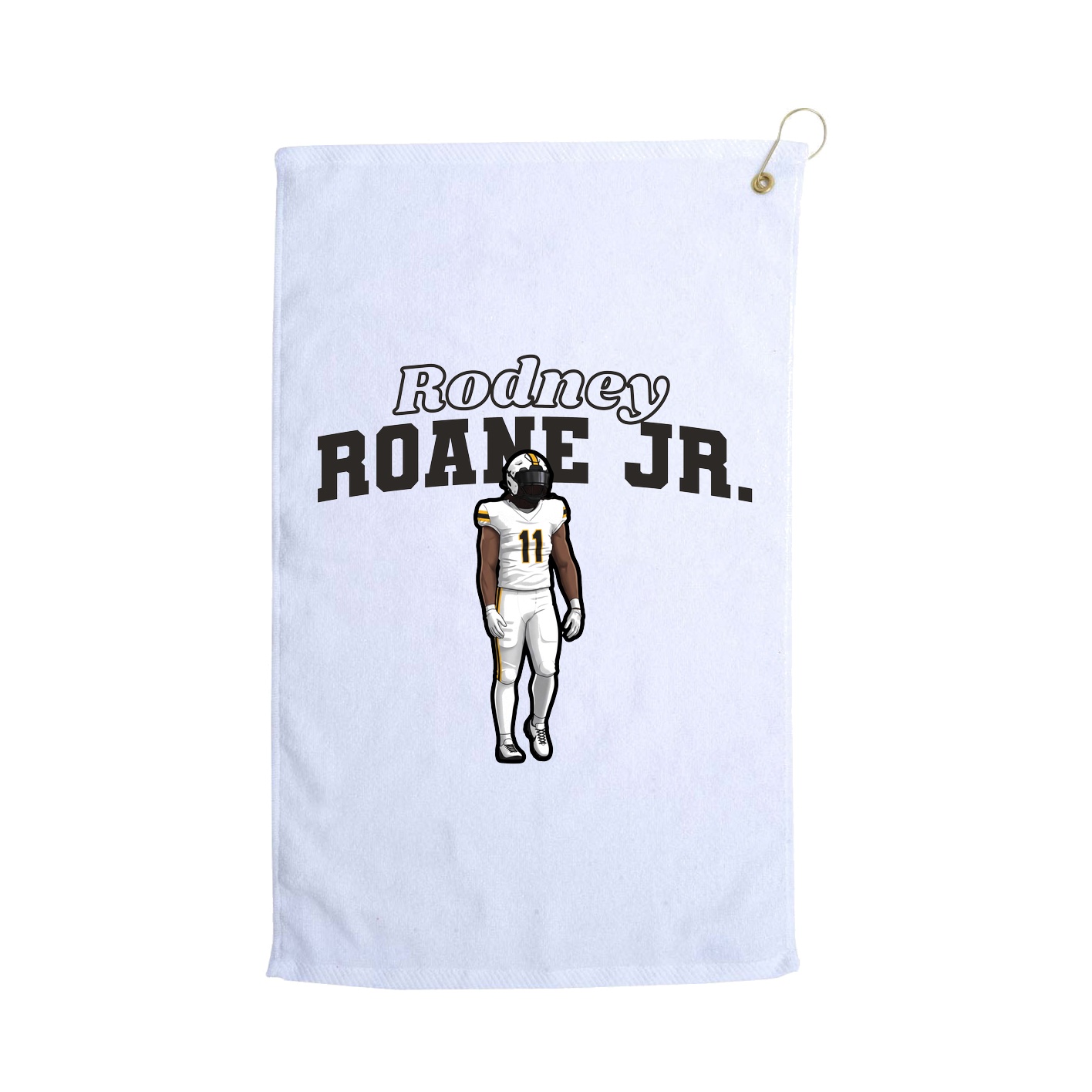 Golf Towel — Name Arch in White